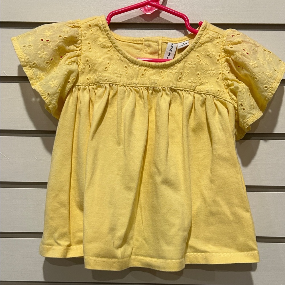 Janie and Jack Yellow Eyelet Blouse